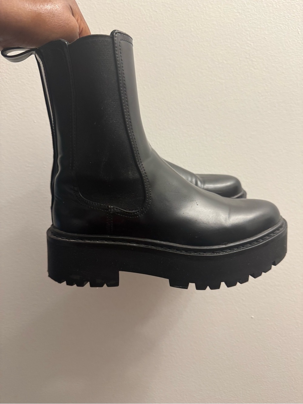 H&M Black Chunky Chelsea Lug Boots